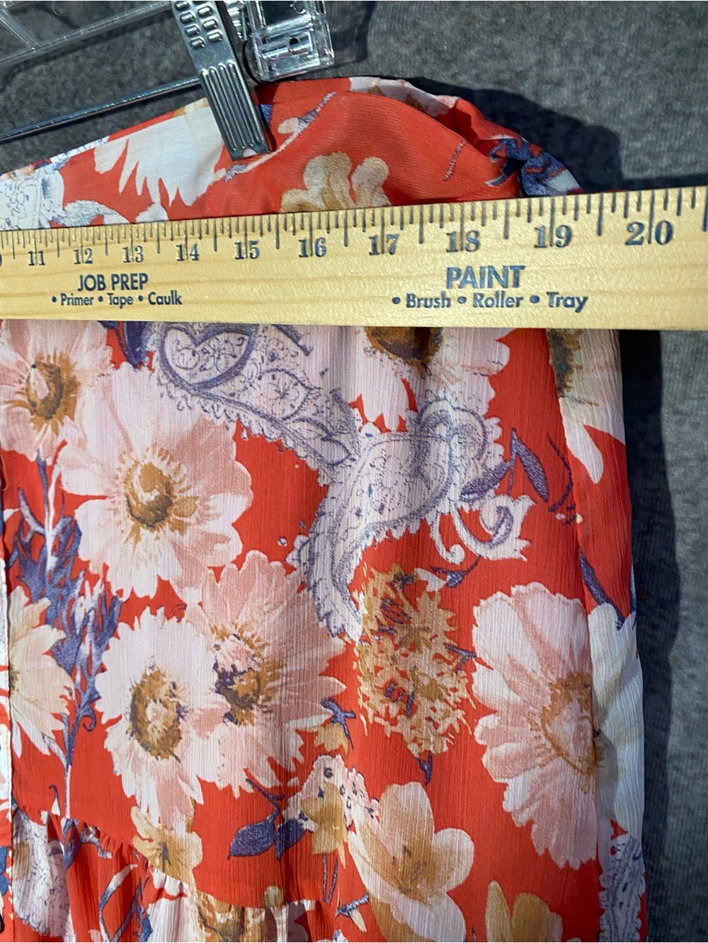 Fourteenth Place 2X Floral Paisley Tiered Maxi Skirt Orange Boho Button Front - Picture 4 of 11